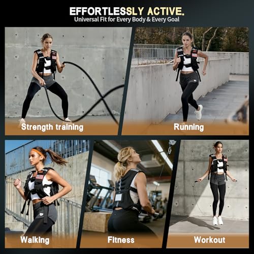 Weighted Vest Woman & Men,8lb/12lb/16lb/20lb/30lb/40lb Plus Size Weighted Vest With Phone Pockets & Reflective Strips for Walking, Running, Hiking,Rucking, Workout, Strength Training - Image 5