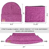 OZERO Zimowa czapka beanie, termiczna czapka z dzianiny, czapka do biegania, czapka zimowa dla mężczyzn i kobiet, liliowy (zestaw cienkich nić), jeden rozmiar