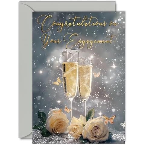 Elegant Gold Engagement Congratulations Card Cover