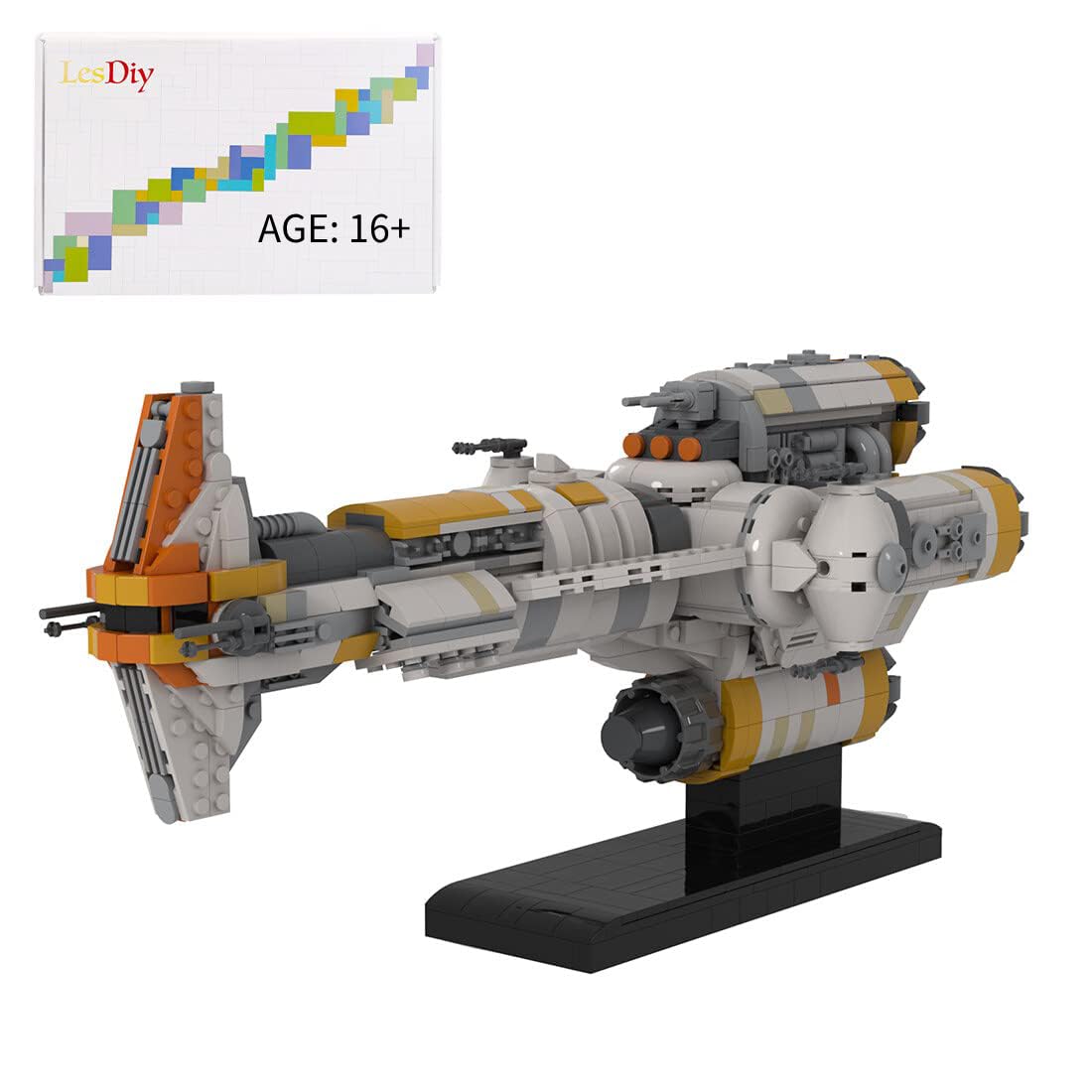 Star Space Wars Building, Hammerhead Corvette Lightmaker Space Wars Science Fiction Frigate Building Block MOC Kit, Space Fighter Gift Collection for Adults Kids Boys Compatible with Lego(1609Pcs