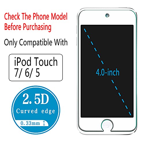 Image of HPTech iPod Touch 6 /5 Screen Protector - (2-Pack) Tempered Glass Film for Apple iPod Touch 6G (6th Generation) / 5G (5th Generation) with Lifetime Replacement Warranty