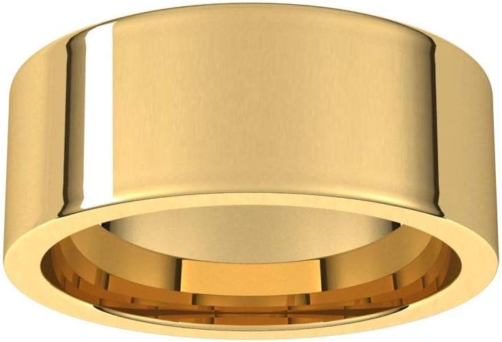 Sonia Jewels Solid 14k Yellow Gold 8mm Flat Comfort Fit Wedding Band Ring Classic Plain Traditional - Size 9 - Image 3
