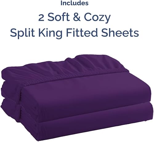 Miniatura 695 de King Fitted Bed Sheet - Bottom Single Fitted Sheet Only - Ultra-Soft Hotel Luxury Bedding w/ 8-16 Inch Deep Pockets - Breathable, Cooling & Wrinkle