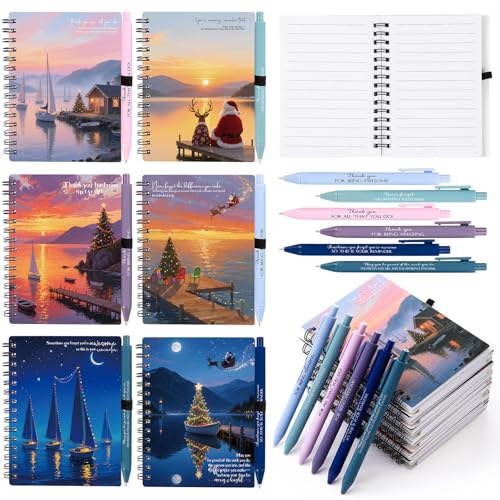 Carnets à spirales A6 de Noël pour écrire vos affirmations positives quotidiennes