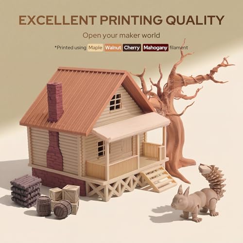 Image of Wood 3D Printer Filament Walnut Wood PLA Filament 1.75mm+ /-0.02mm | Wood PLA Filament with Real Wood Fiber Texture Filament Fits for Most FDM 3D Printers,1KG Spool(2.2lbs)