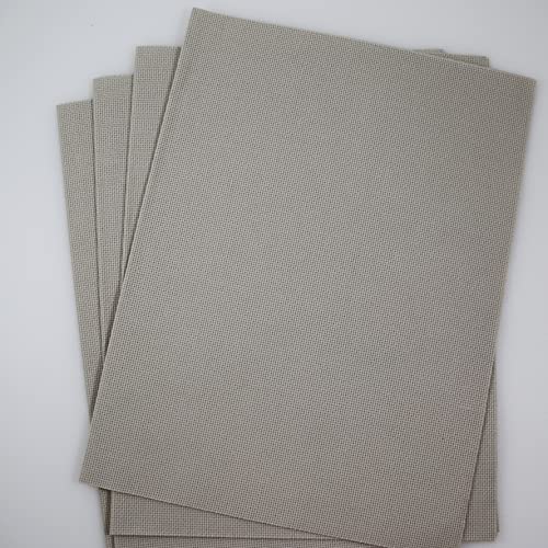 Image of KCS 4 /6 pc of 12 inch x 18 inch 18CT Counted Cotton Aida Cloth Cross Stitch Fabric (4 pc, Pearl Grey vy it)