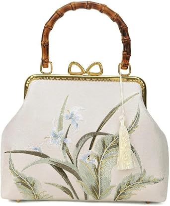 White Embroidery Floral Tote Bag for Women, Gifts for Women, Boho Beach Purse Bag,Bling Straw Clutch Handbags,Sparkly Evening Bag for Wedding Party