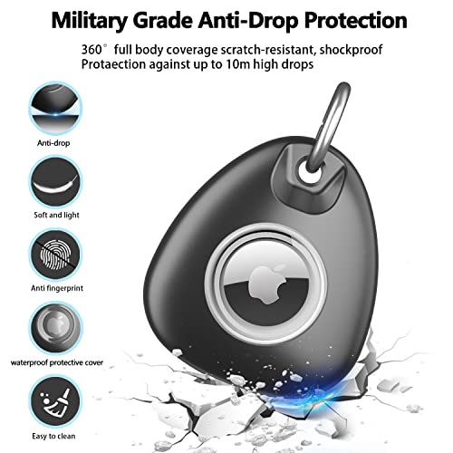 Compatible with Airtag Holder, IP68 Waterproof Air Tag Keyring, Hard TPU Airtags case - Image 2
