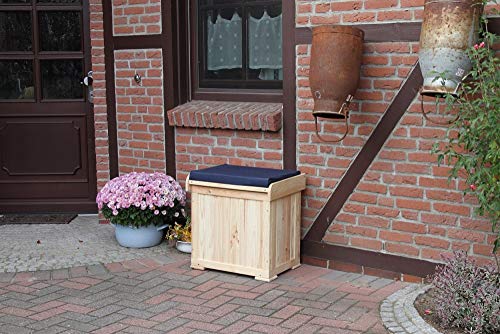 Beauty.Scouts Outdoor Dino Collection Kissenbox Anna, Kiefer, Natur/blau, 56x43x56cm, mit Polster, Aufbewahrungsbox…
