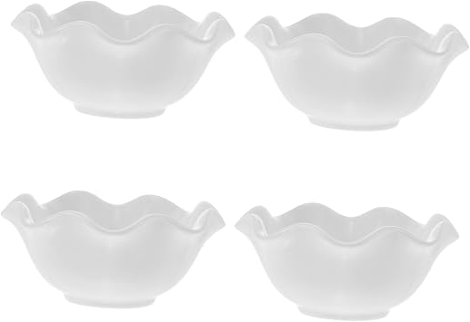 4 Piece Set Ceramic Salad Bowl Smooth Edges Salsa Bowls for Salads Snacks