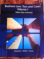 Business Law: Text and Cases Volume 1 Salem State University 1285025962 Book Cover