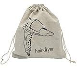 Sanrich 2 Pack Hair Dryer Burlap Bags Drawstring Hotel Storage Bag 12' X 12'
