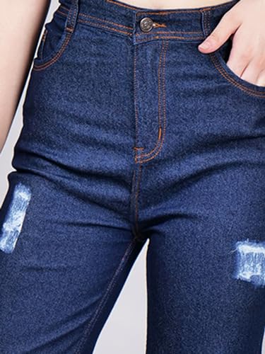 Image of Women's Reguler Fit Modern Regular High Rise Strechable Solid Clean Look Jeans- Dark Grey