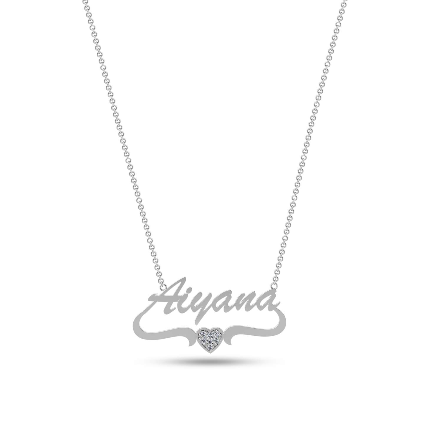 Personalized Customized Sterling Silver Name Heart Couple Initial Year Graduation Necklace for Women