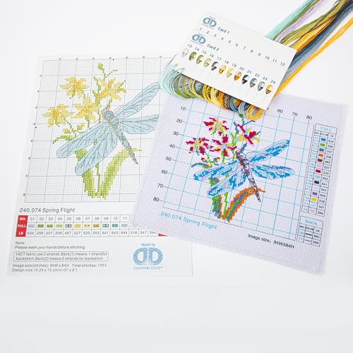 Image of DIAMOND DOTZ Spring Flight Stamped Cross Stitch for Adults, Counted Pattern