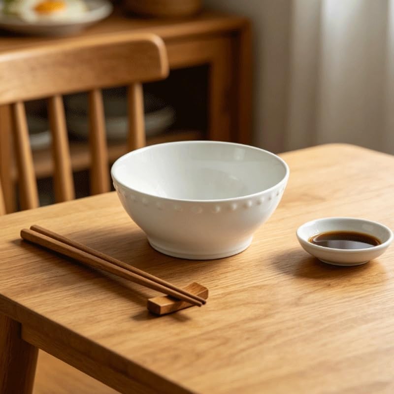 Single Person Use Ceramic Dinnerware Set Dessert Bowl Pearl Pointed Floating Relief Rice