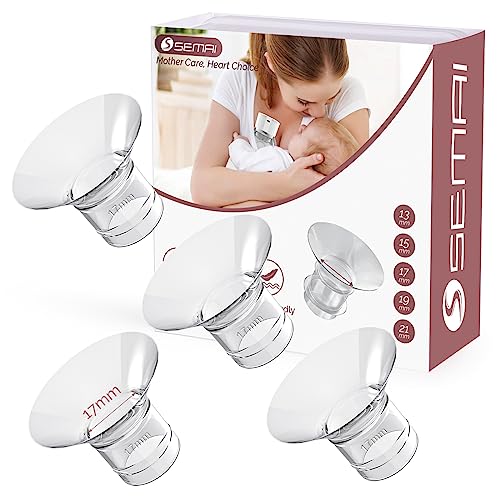 Image of semai Flange Inserts 17mm Breast Pump Parts Compatible with Momcozy S12 Pro/S9 Pro/S12/S9/Medela/Spectra/TSRETE 24mm Breast Pump Shields/Flanges, Reduce 24mm Nipple Tunnel Down to Correct Size, 4PCS