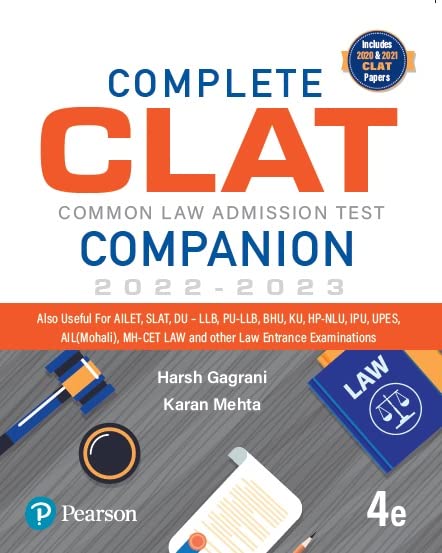 Pearson Complete CLAT Companion |For CLAT/SLAT/AILET/DU & other law entrance examinations |CLAT 2020 and 2021 papers are included with solutions| Fourth Edition|