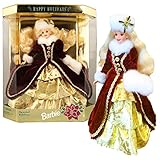Mattel Year 1996 Barbie Hallmark Special Edition 12 Inch Doll - HAPPY HOLIDAYS 1996 Barbie in Faux Fur Trim Gown with