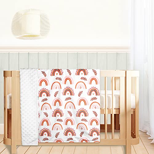 Pea Pod 30'' X 40''Baby Blankets, Rainbow Toddler Newborn Blanket For Boys Girls, Super Soft Minky And Dotted Backing, Double Layer, Crib Receiving Blanket For Nursery/Stroller/Toddler Bed/Carseat #TOP6