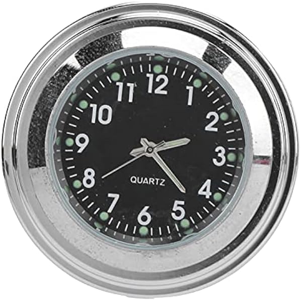 Zegar Motocyklowy, Mocowanie Motocyklowe Zegarek Darb Aluminiowy Wodoodporny świecącego Motocykla Zegar Uniwersalny na Motocykl dla Kierownicy 7/8 Cali (BLACK)