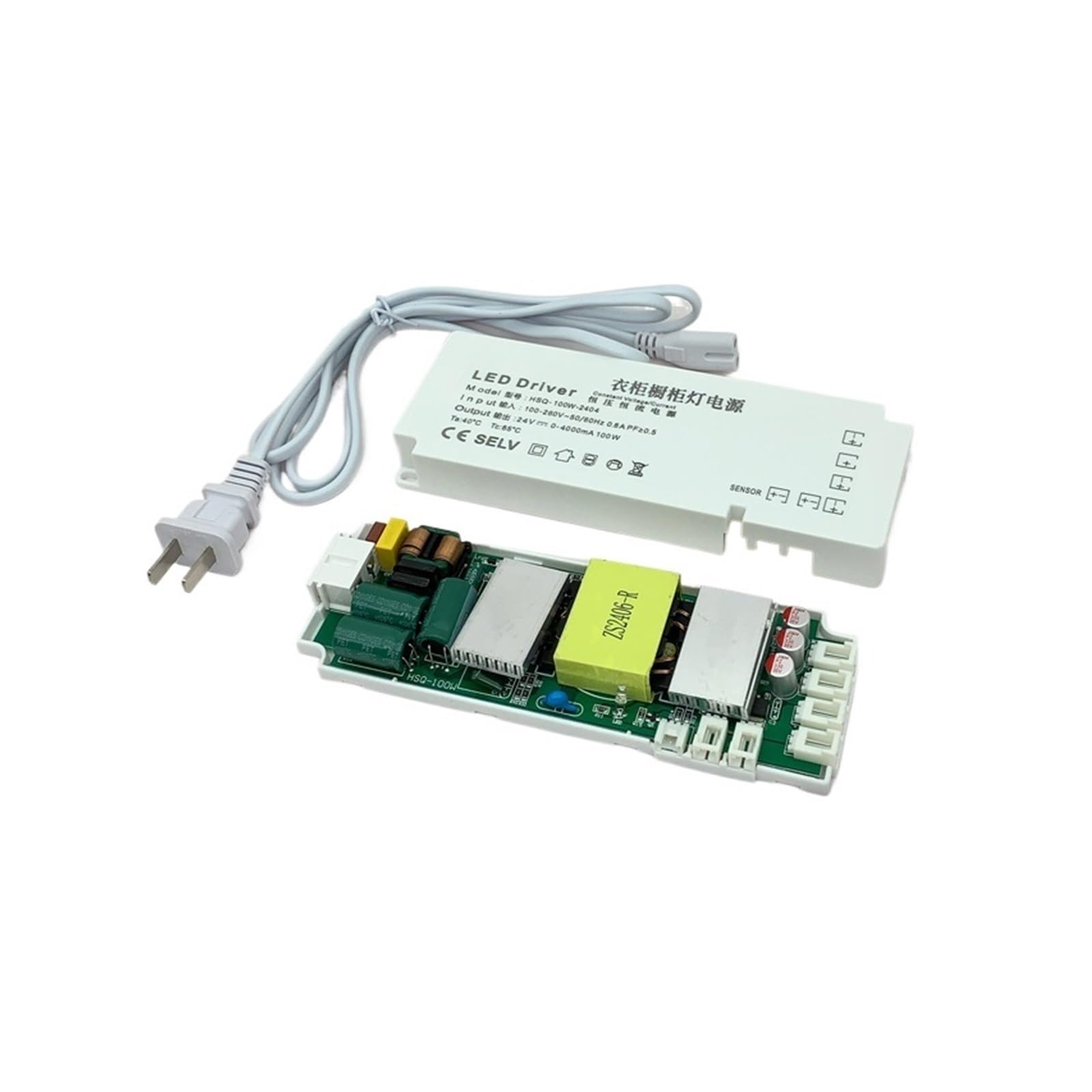 PWANUIGTE Wardrobe Cabinet Light Power Supply 12V Ultra-Thin Induction Port Showcase Wine Layer Linear Transformer(DC24V 100W 6 ports)