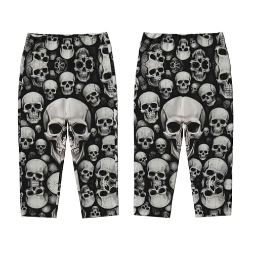 Pajama Pants Pajama Bottoms with Elastic Waistband Sleepwear Lounge PantsSkull3