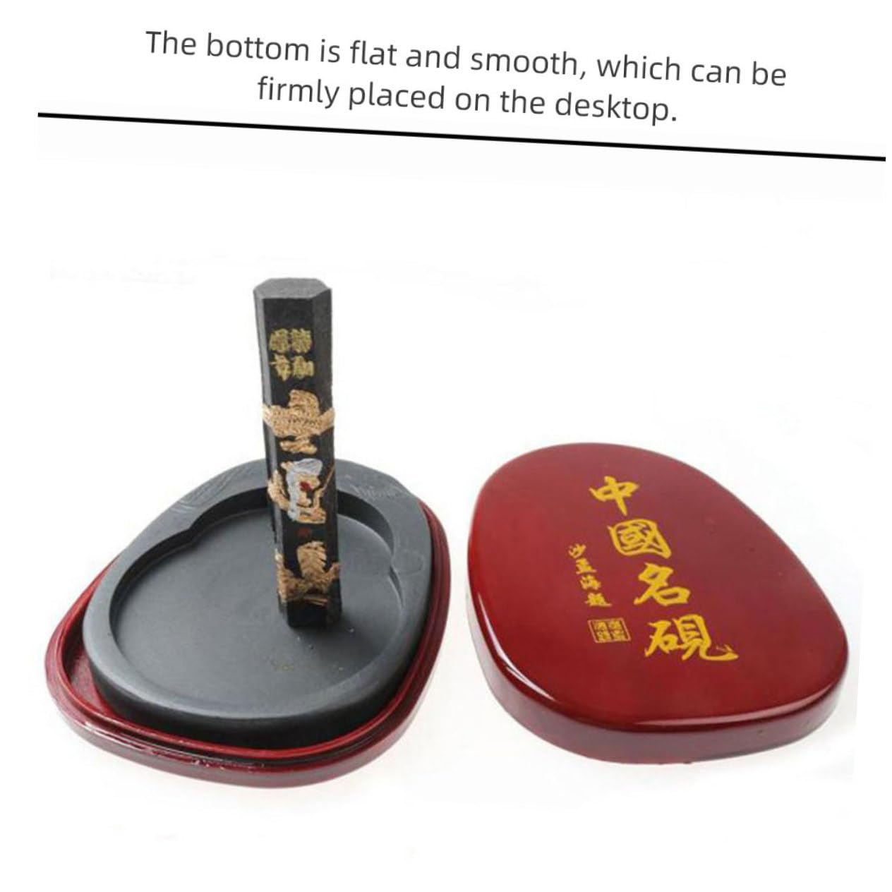 TEHAUX Pierre à Encre Chinoise Avec Couvercle En Pierre Naturelle Pour Peinture Et Écriture Accessoire Pratique Et Compact Pour Étudiants Et Artistes