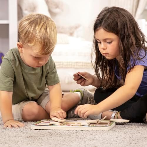 Melissa & Doug Hide and Seek Farm Wooden Activity Board with Barnyard Animal Magnets (Pack of 12) — view 6