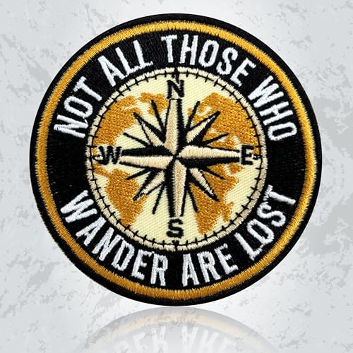 Not All Those Who Wander are Lost Patch, 3 Inches Sew On Iron On Funny Hiking Adventure Outdoor Embroidered Patches for Backpack, Jacket, Hat, Jeans DIY Uniform Gift for Men Women Kid Size 3 Inch