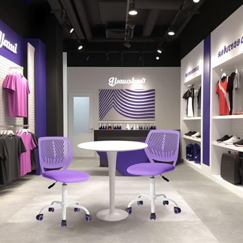 FurnitureR Silla de Oficina giratoria, Altura Ajustable, sin reposabrazos, Asiento de Tela, Respaldo de Polipropileno, 130 kg, Ruedas SGS, artículo para Ventilador