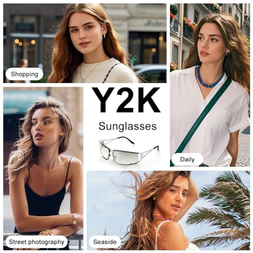 Image of Proberos Sunglasses for Men & Women Stylish, with Leather Glasses Case Set Full Rim Round Sunglasses, Polarized And 100% UV Protected, Y2K Style, 52mm, For Outdoor & Daily Use