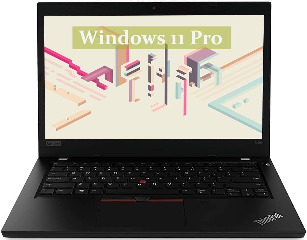 Lenovo Thinkpad L490 Ordinateur portable d'entreprise, 14" FHD (1920 x 1080), Intel Core i5-8265U, 16 Go de RAM, SSD 512 Go, Clavier AZERTY français, Windows 11 Pro (reconditionné)