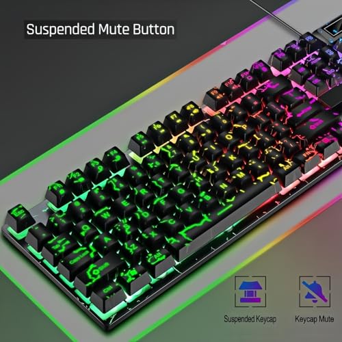 Image of Wired Crack Gaming Keyboard and Mouse Combo