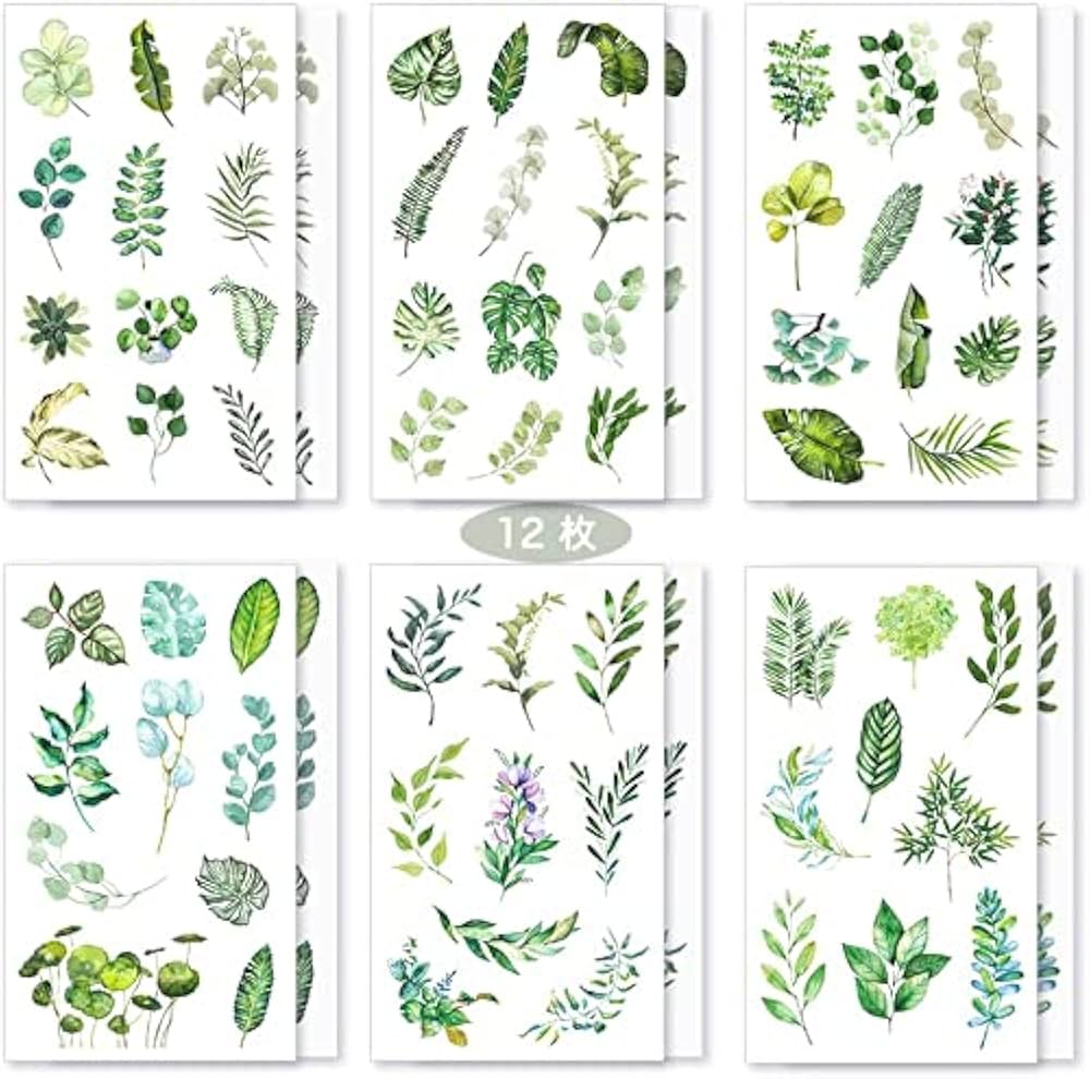 Amazon.co.jp: yarui 12枚セット 手帳シール スクラップブック