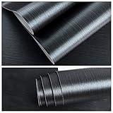 VEELIKE Blue Brushed Stainless Steel Contact Paper 15.74'×118.11' Rust Resistance Waterproof...