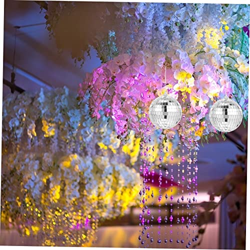 Adornos colgantes de bola espejada plateada, 36 piezas, para fiestas, bodas y eventos miniatura 6