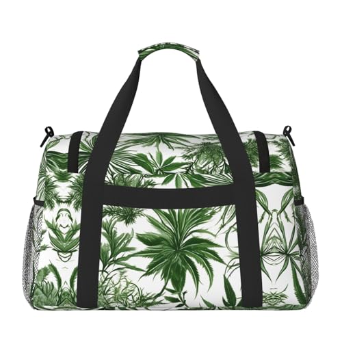 Flowering Herbs and Herbaceous Plants print Weekender Overnight Carry On Bag Gym Luggage Bag Duffel Bag for Travel Women2