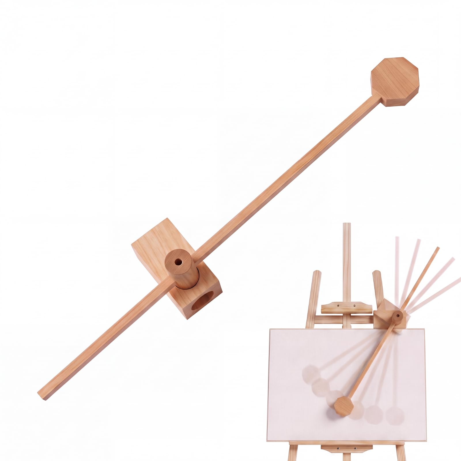 Cinnvoice Mahl Stab zum Malen, Künstler-Handauflage, Klemmen auf Buchenholz, Malerei, Stützstab, verstellbare stabile Handauflage für Staffelei, Öl, Acryl, Aquarellfarbe, Zubehör für Künstler
