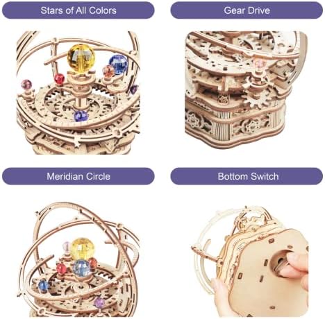 ROKR Music Box Model kits For Adults to Build,3D Wooden Puzzle Starry Night,Gift For Kids Teens Adults(AMK51)