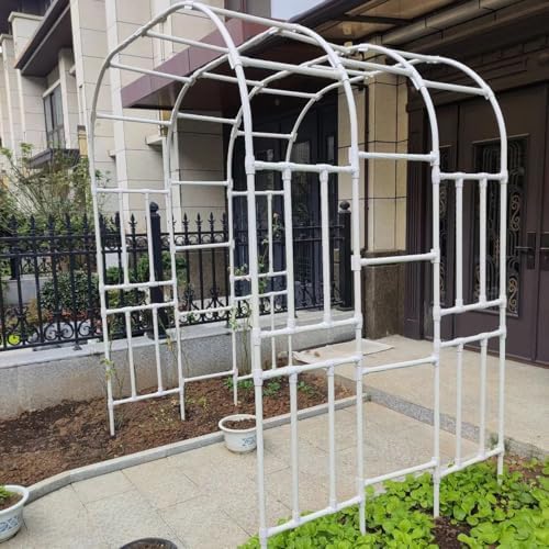 Climbing Plants Support Rack Garden Arches and Arbors Balloon Arch Frame Backdrop Stand Galvanized Steel Pipe Plastic Coating Garden Pergola Arch(Black,220X240cm(WXH))