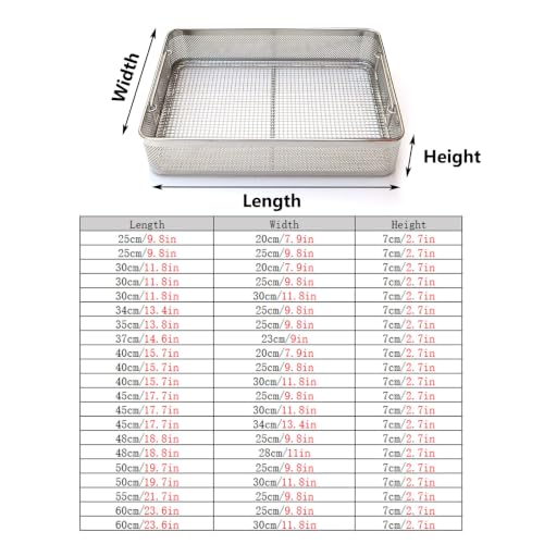 Cesta de desinfección de acero inoxidable de 34x25cm para instrumental quirúrgico y odontológico 8