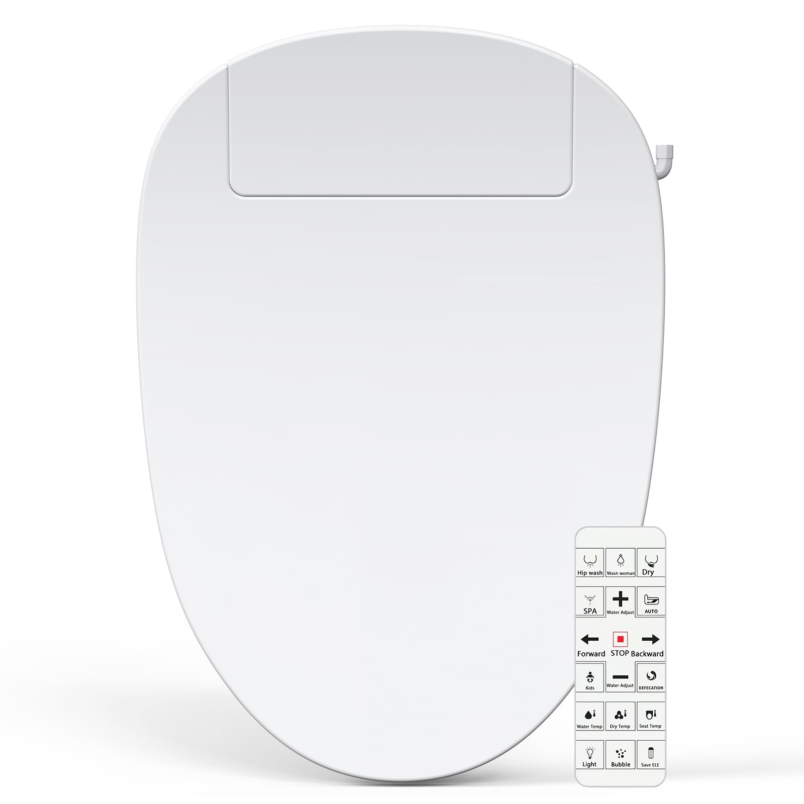 Bidet Toilet Seat Elongated Unlimited Warm Water Heated Toilet Seat Warm Air Dryer Rear and Front Washing Soft
