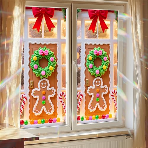 Vinilo decorativo para ventana puerta Navidad 17.7x39.3 pulg miniatura 7