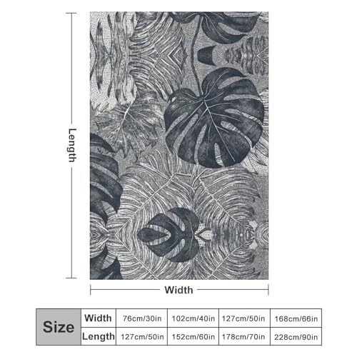 Couverture super douce flanelle Monstera cadeau cocooning plaid canapé - 3