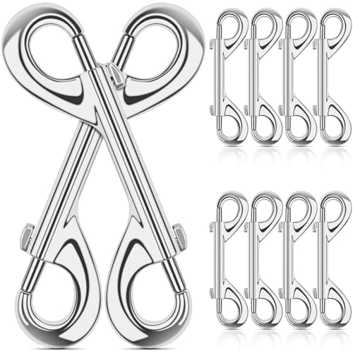 ERKOON Extra Large 4.7 inch Double Ended Bolt Snaps Hooks 220lbs Load Capacity Zinc Alloy Buckles for Cats Dogs Horses Heavy Duty Trigger Snap for Water Bucket/Horse Feed/Hammocks/Key Chain