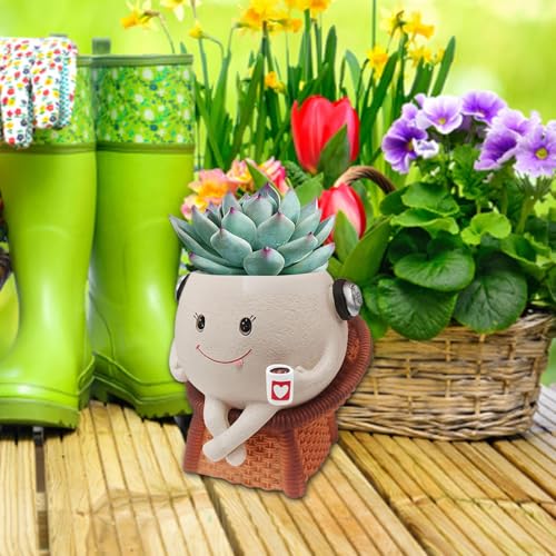 Cache-pot succulente assis résine pour embellir un bureau vide ou balcon ombragé - 7