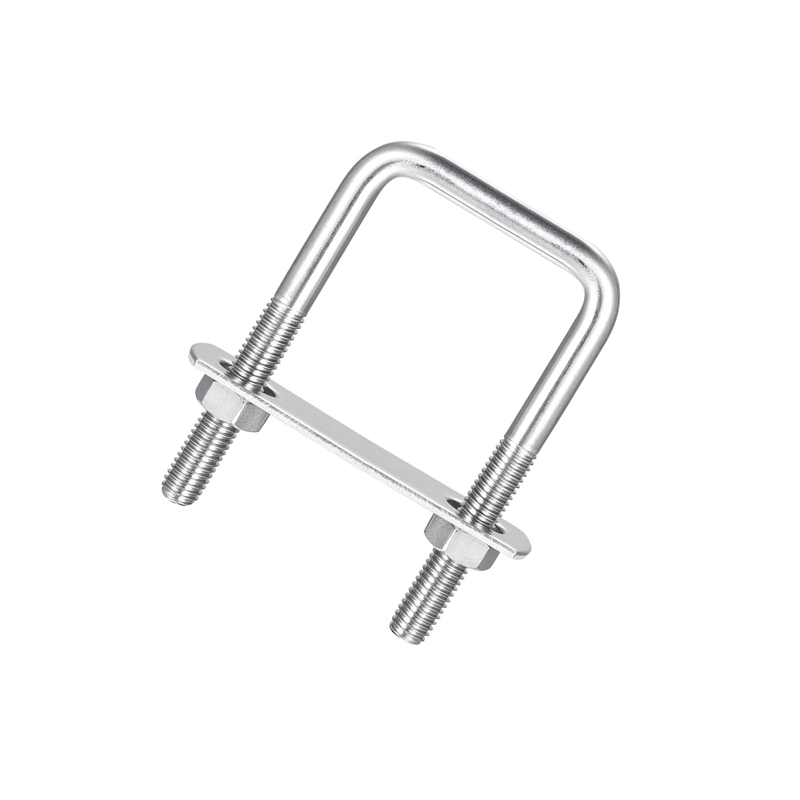 Unifizz Square U-Bolt,1 Set 304 Stainless Steel M8 U Bolts 40mm(1.65") Inner Width 80mm Length with Nuts and Frame Plate for Automobiles Boat Trailer