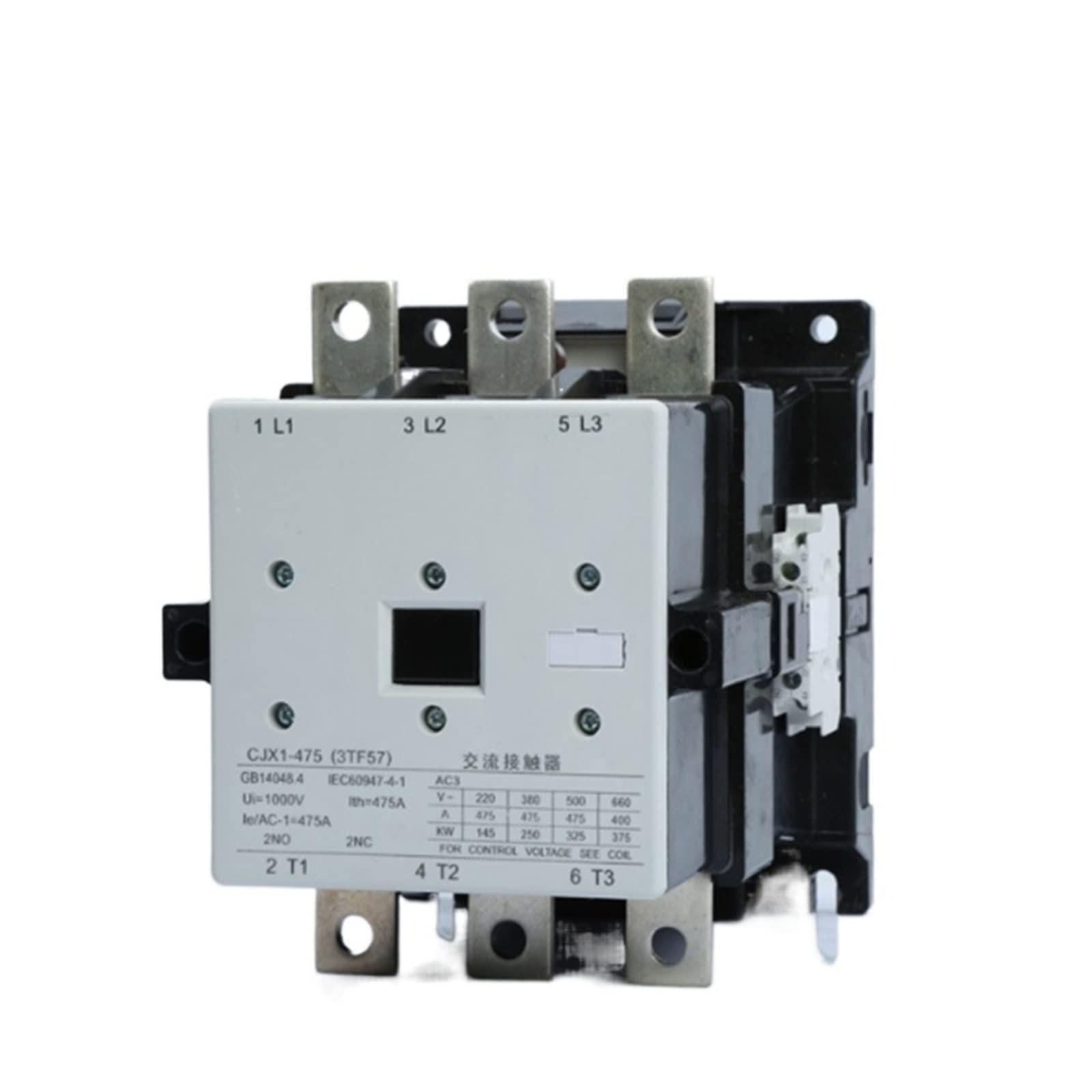 HUUOQIWY CJX1 AC Contactor 24V 220V 380V 2NO 2NC 1Pcs(AC380V)