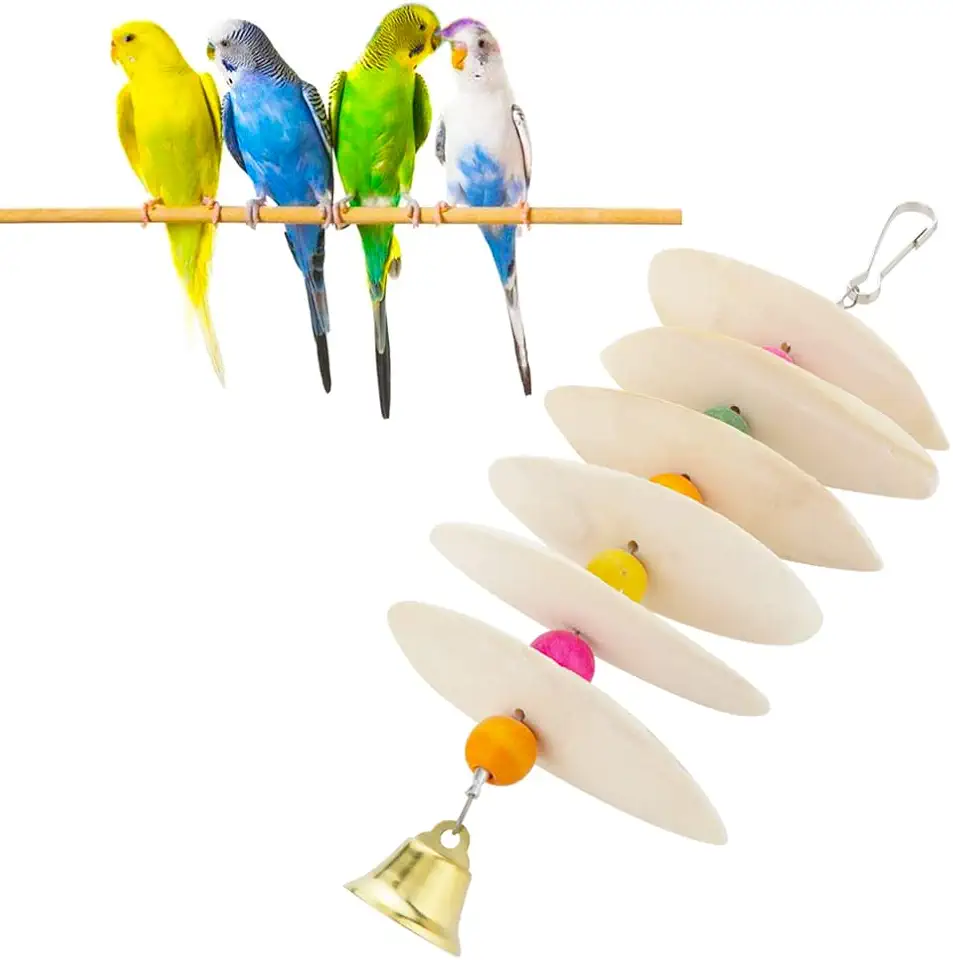 DQITJ Bird Cuttlebone Chew Toy, Natural Bird Calcium Cuddle Bone for Parrot Cockatiel Budgie Conure Sharp Beaks (6 Pcs in a Bunch)